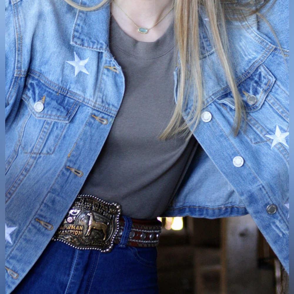 Denim Star-Embellished Jacket
